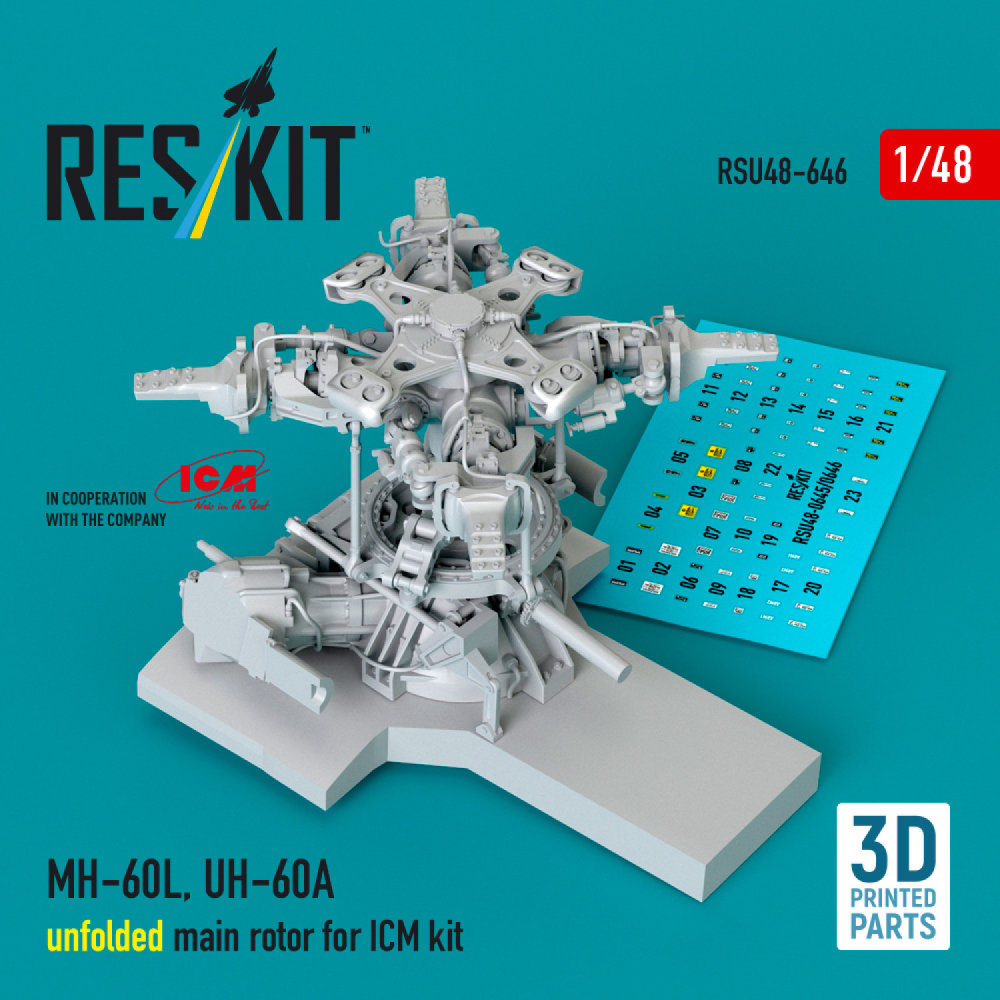 1/48 MH-60L, UH-60A, unfolded main rotor (ICM) 