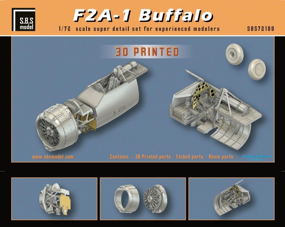 1/72 F2A-1 Buffalo Super detail set (HAS) 3D Print